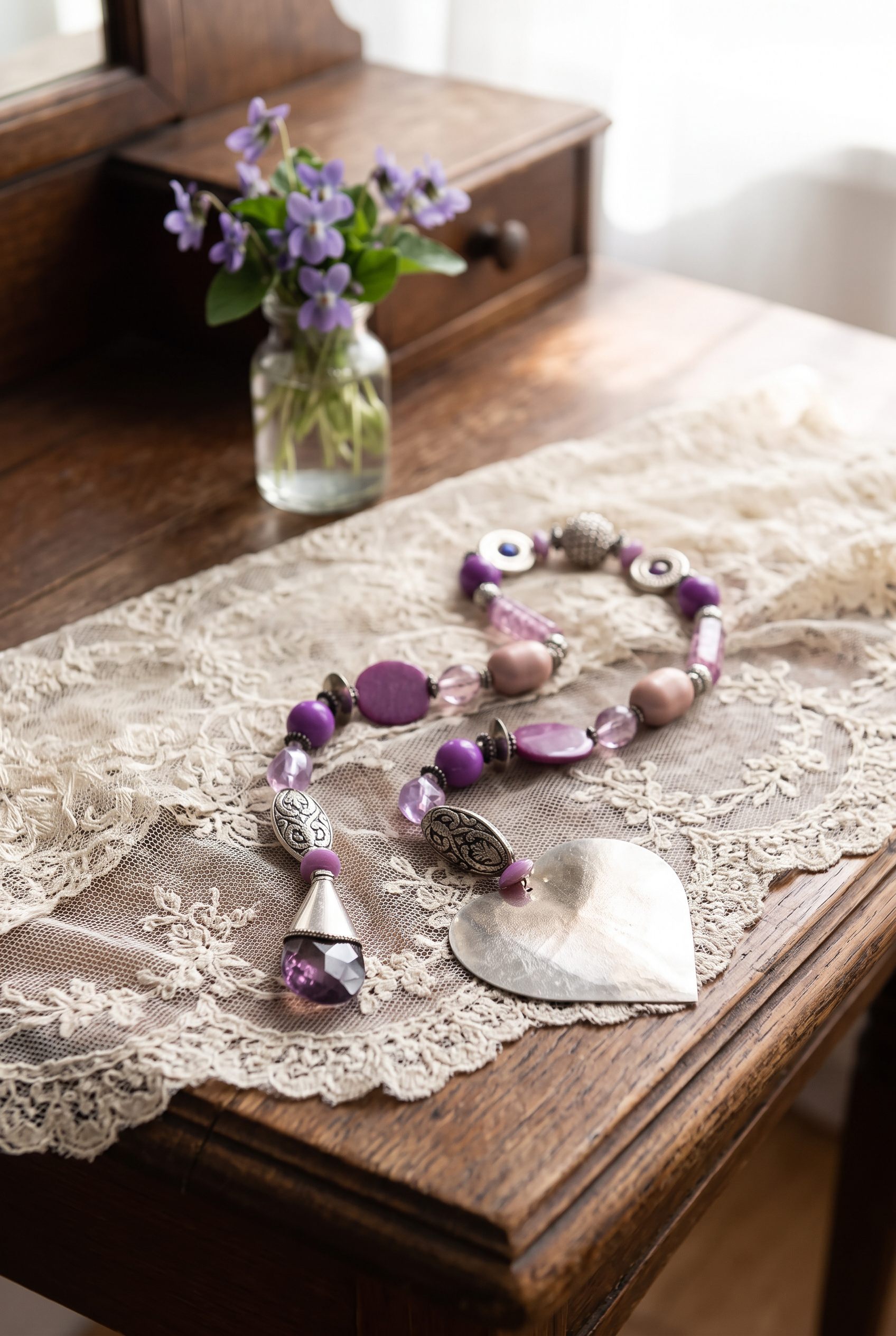 Colar Flor de Violeta